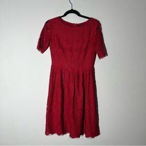 Forever 21 Elegant Red Lace Dress Size S